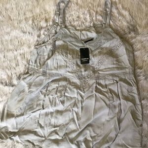 Torrid Light Gray Embroidered Babydoll Size 0